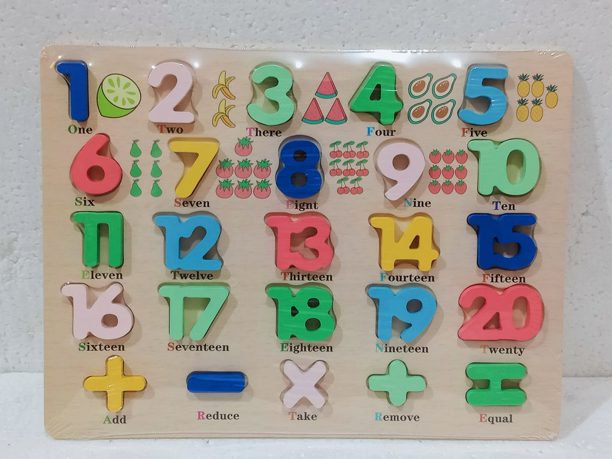 Wooden Numbers 123 Learning Plate (Large)