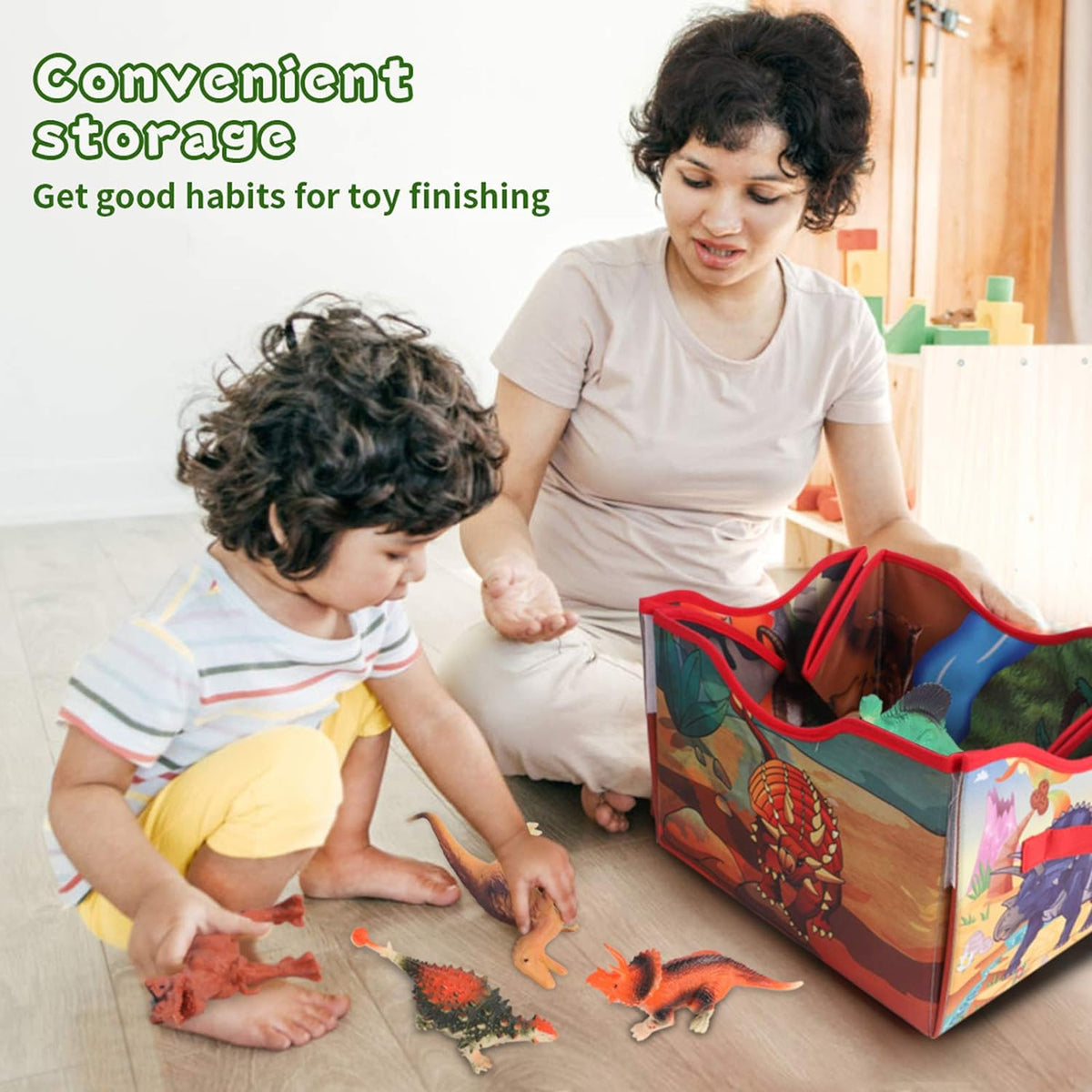 Dinosaur storage box opened as playmat