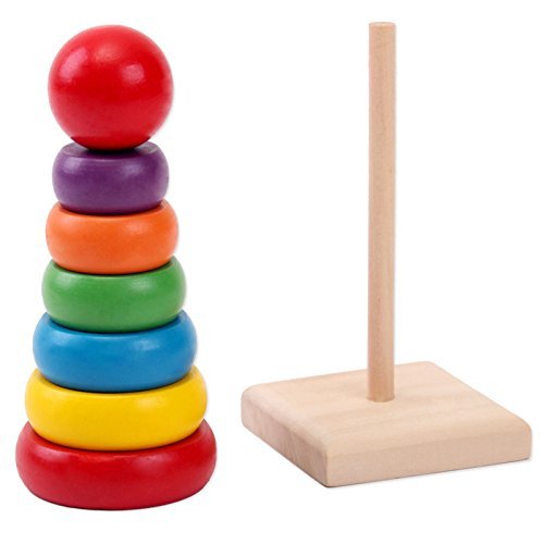 Premium Wooden Rainbow Stacking Rings