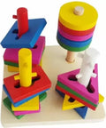 Wooden Unlock Puzzle Columns (4pc)