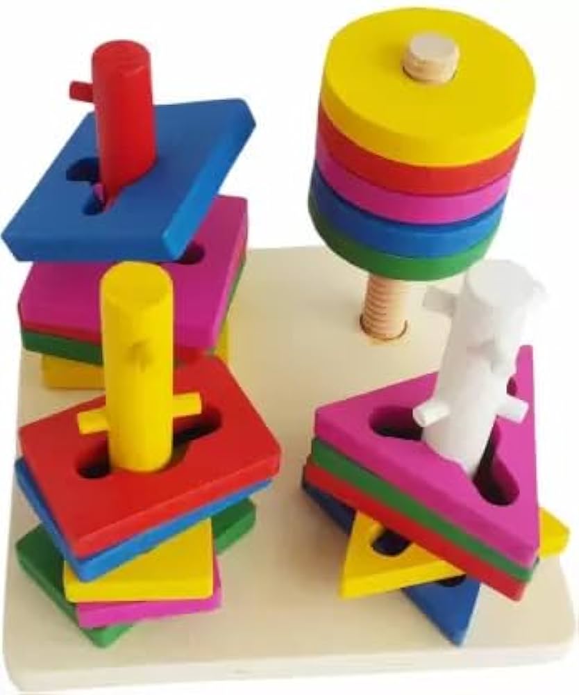 Wooden Unlock Puzzle Columns (4pc)