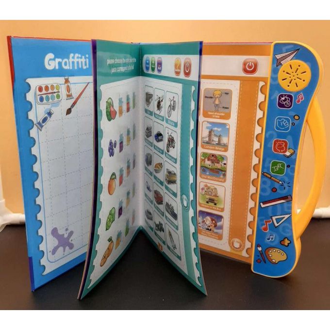 Intellectual Learning Book activity page with letters and vocabulary exercises for kids