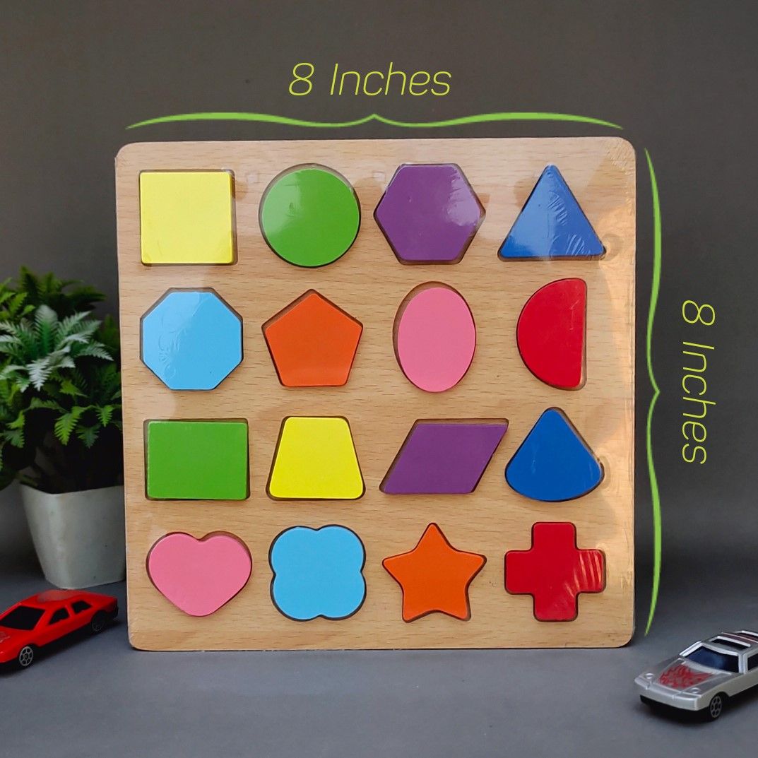 Wooden Toy Shapes (Brown Plate)