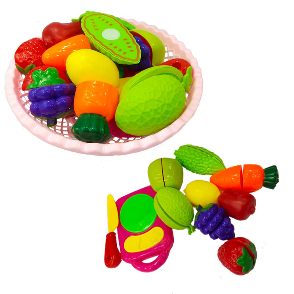 Wooden Cutting Fruit Play Set for Kids