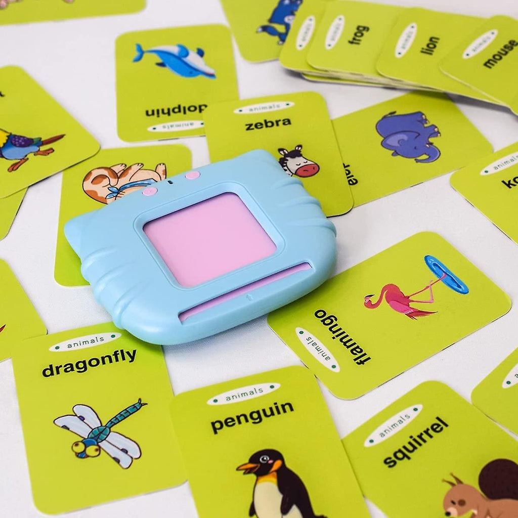 Talking Flash Cards set showing double-sided cards with audio pronunciation