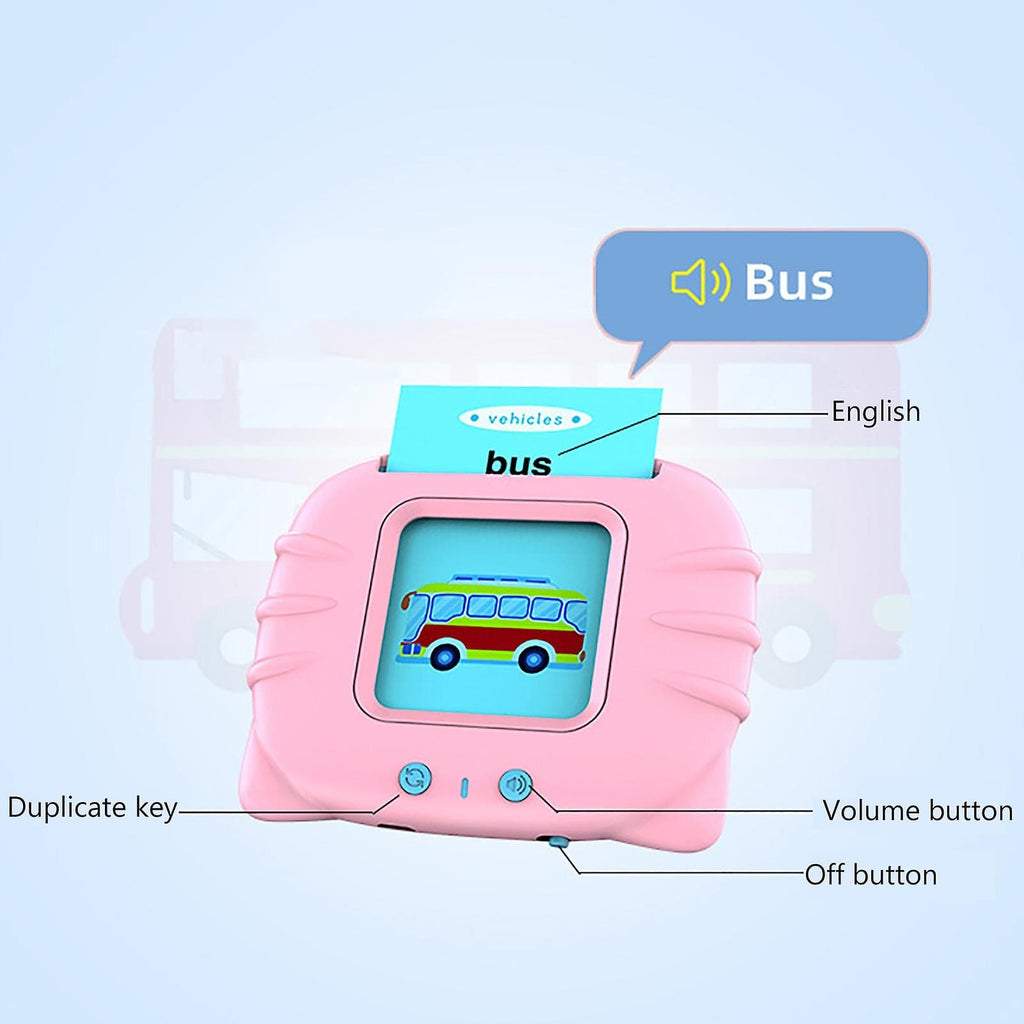 Non-toxic waterproof talking flash card with rounded corners for toddlers