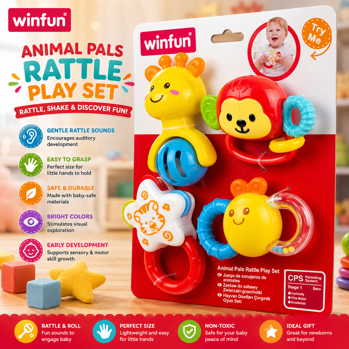 Winfun Jungle Pals Rattle - main