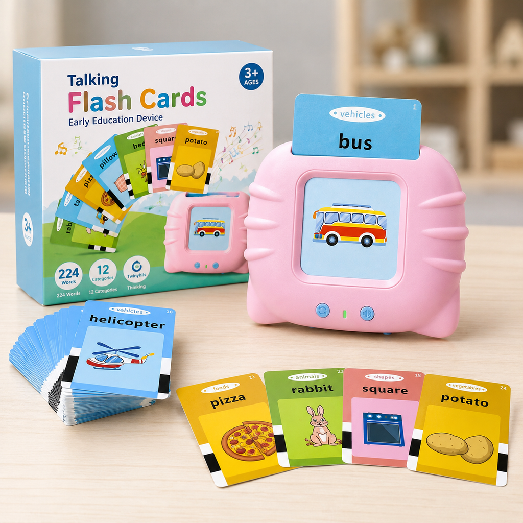 Talking Flash Cards for toddlers by KidsHQ - screen-free learning toy
