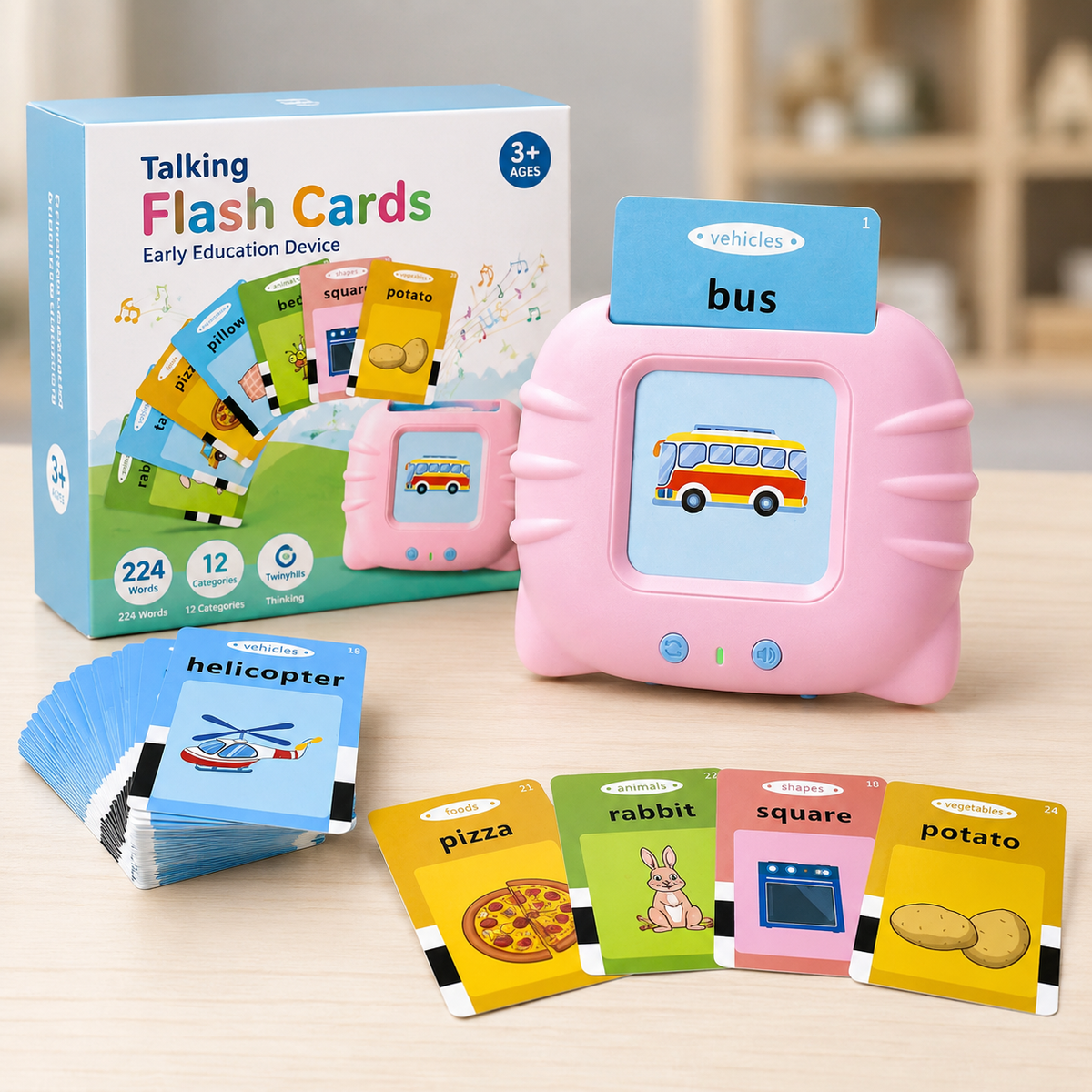 Talking Flash Cards for toddlers by KidsHQ - screen-free learning toy