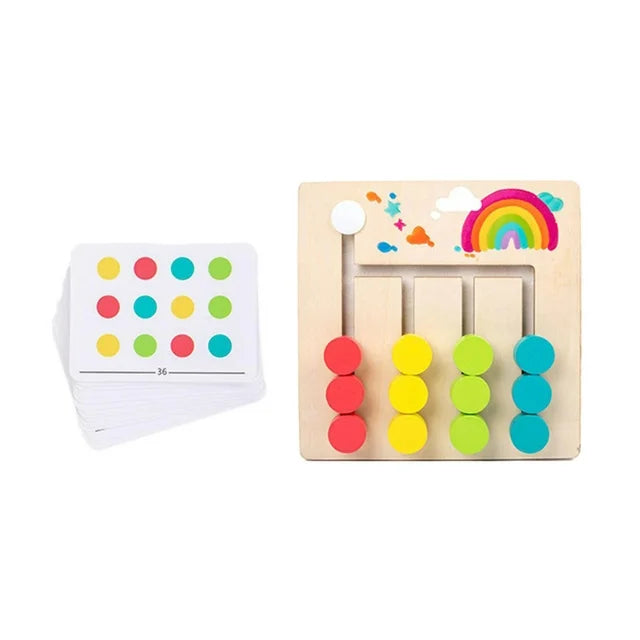 Montessori Color & Shape Matching Slide Puzzle Board