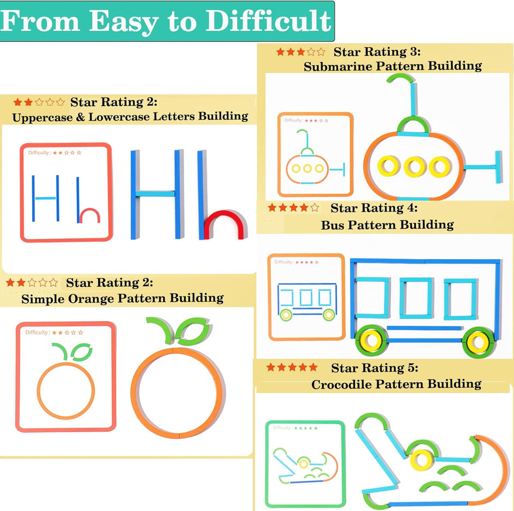 Montessori Sticks & Rings Puzzle Set