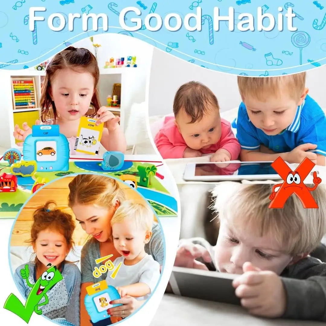 Talking flash cards close-up