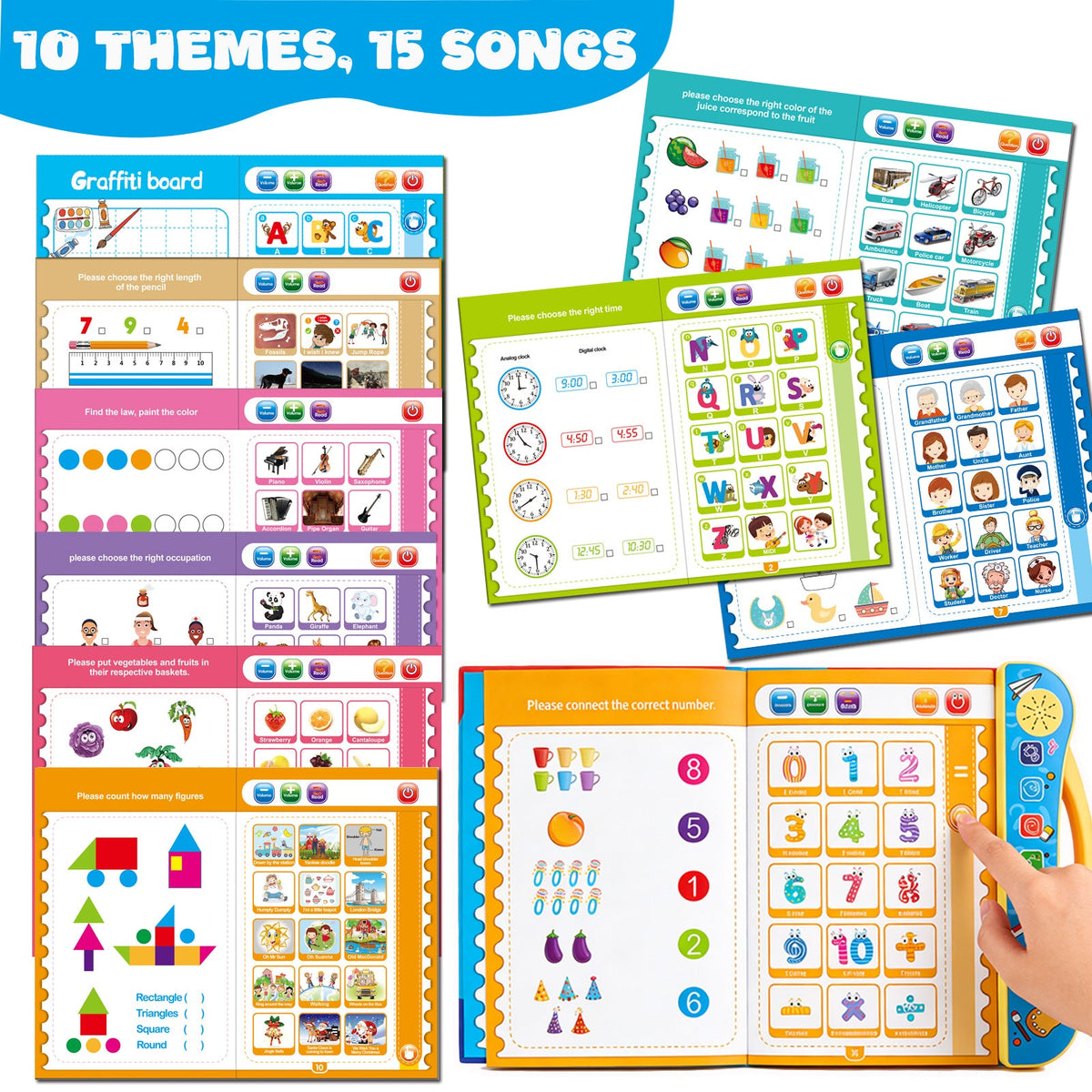 Early learning book for kids showing vocabulary building exercise page