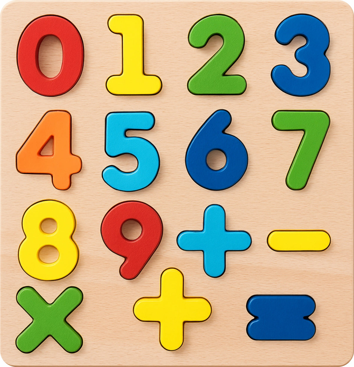 Wooden Number Plate 1 to 10 (Small Plate)