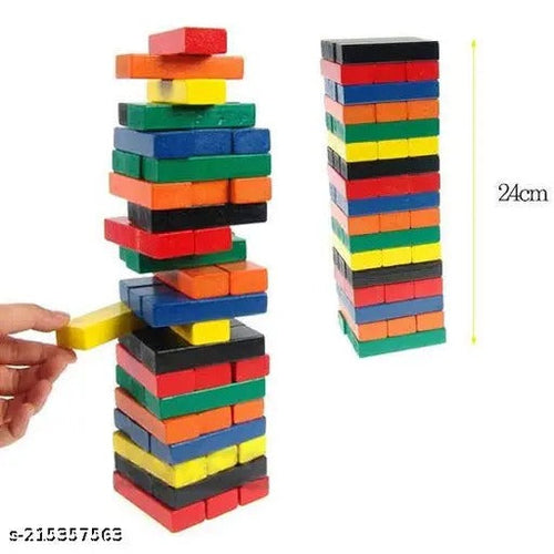 54-Piece Colorful Wooden Jenga Game