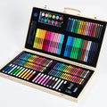 Wooden art and craft drawing color kit open case