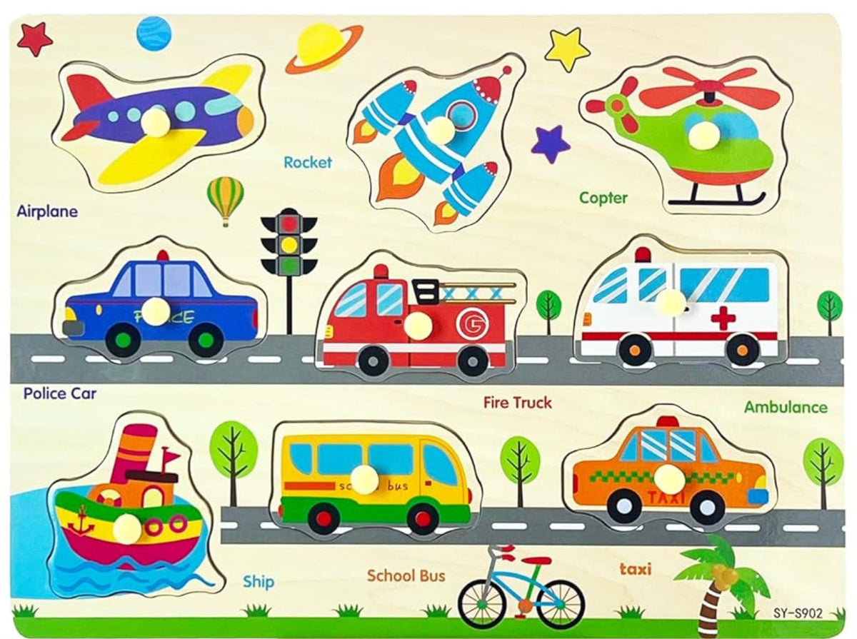 Wooden Traffic Shapes Peg Board