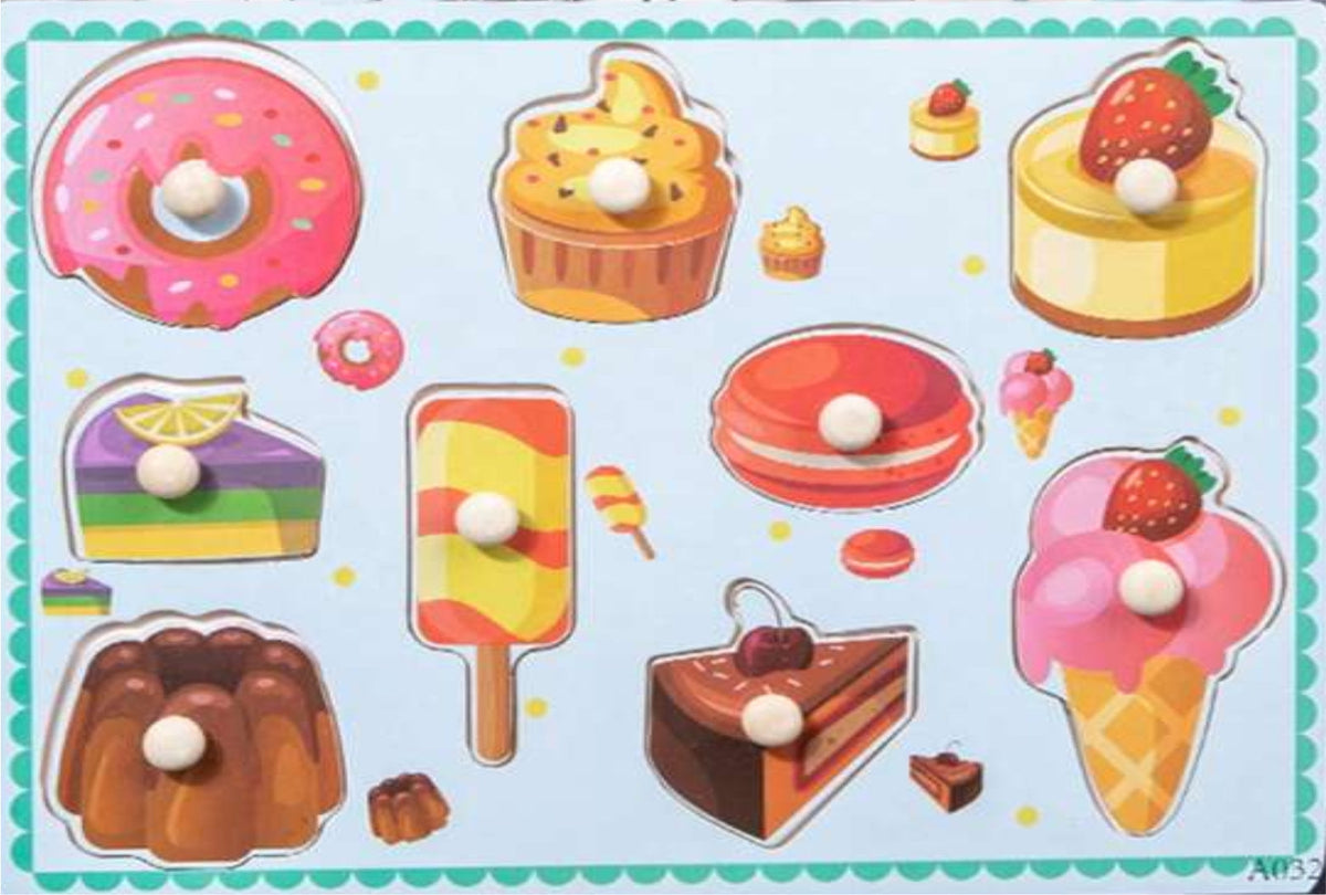 Wooden Food Shapes Peg Board