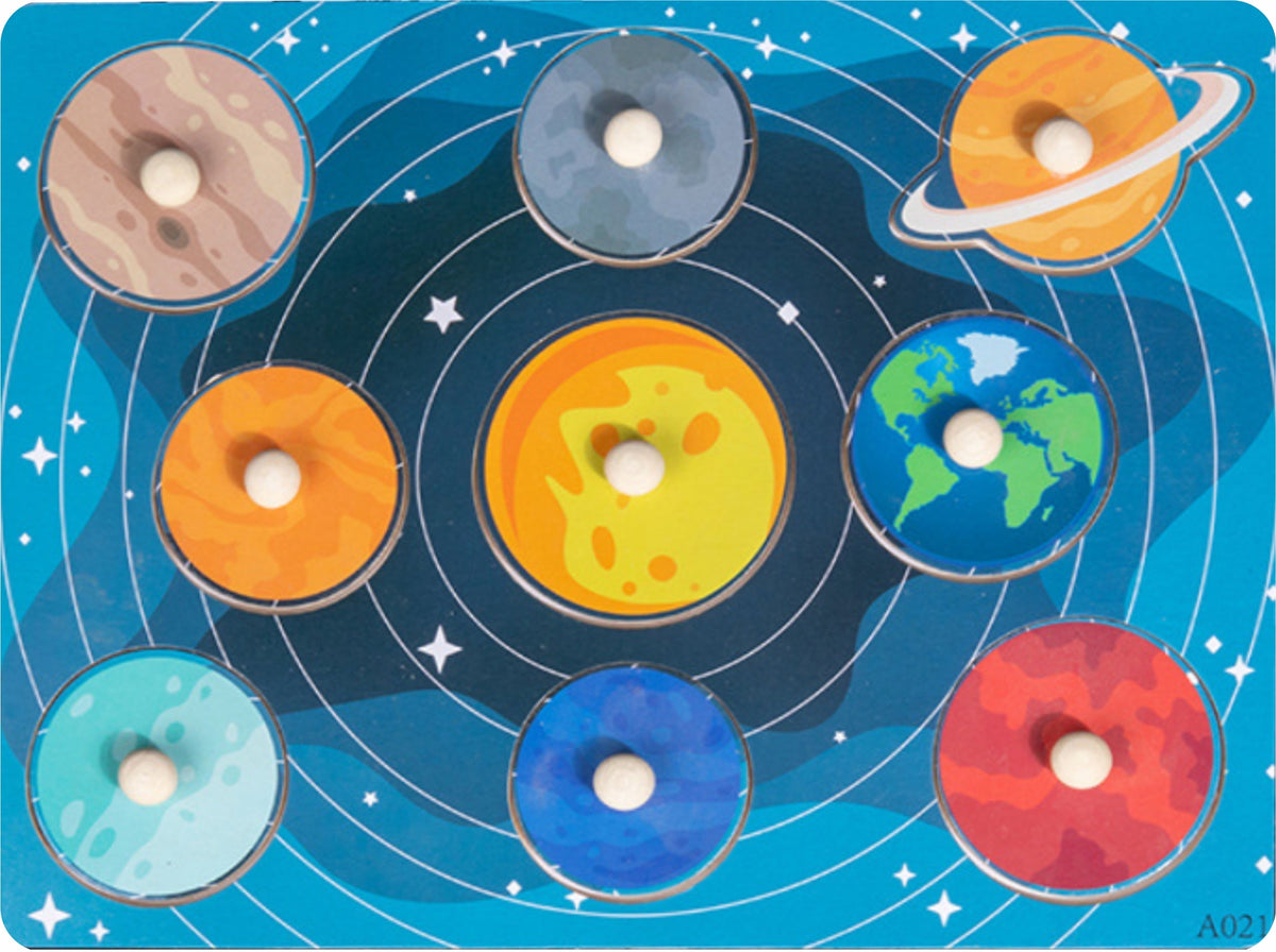 Wooden Planets Shapes Peg Board