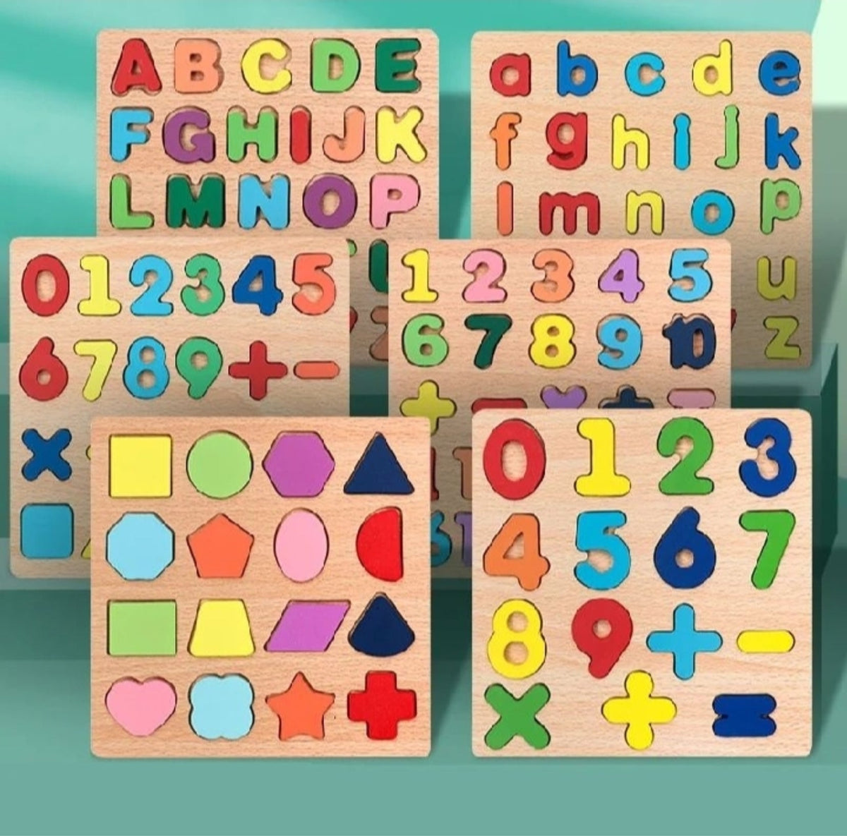Wooden Numbers & Shapes Learning Plate
