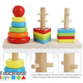 Wooden Rainbow Stacking Tower – Small (3 Column, with Box)
