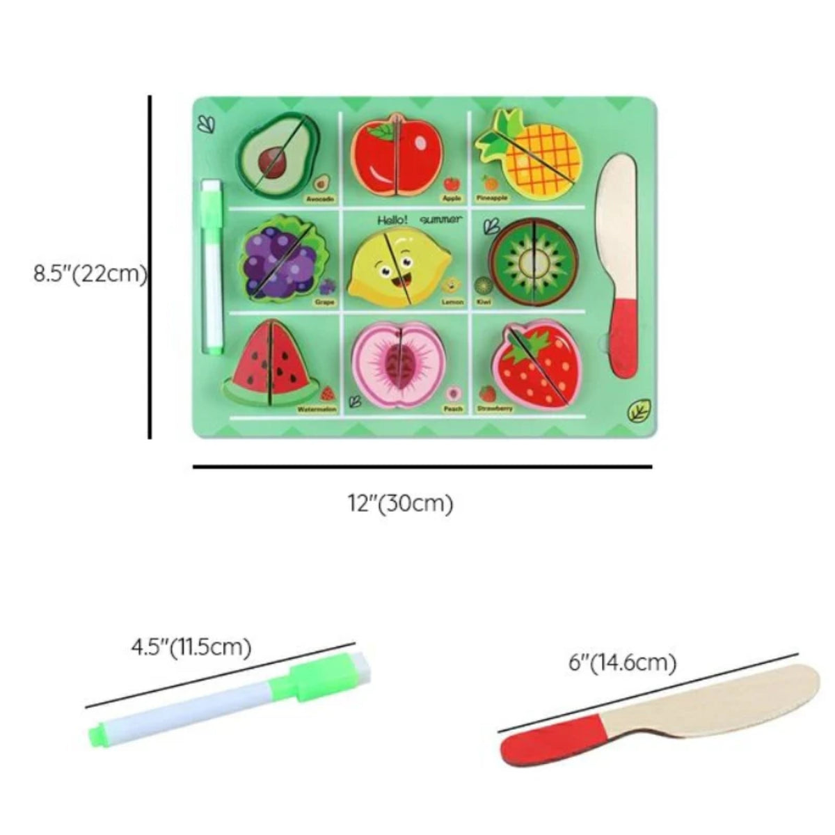 Wooden 9-Shape Puzzle Board with Marker