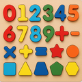 Wooden Number & Shape Puzzle 1 to 10 (Small Plate)