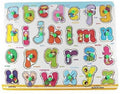 Small Alphabets Wooden Puzzle Plate with Knobs