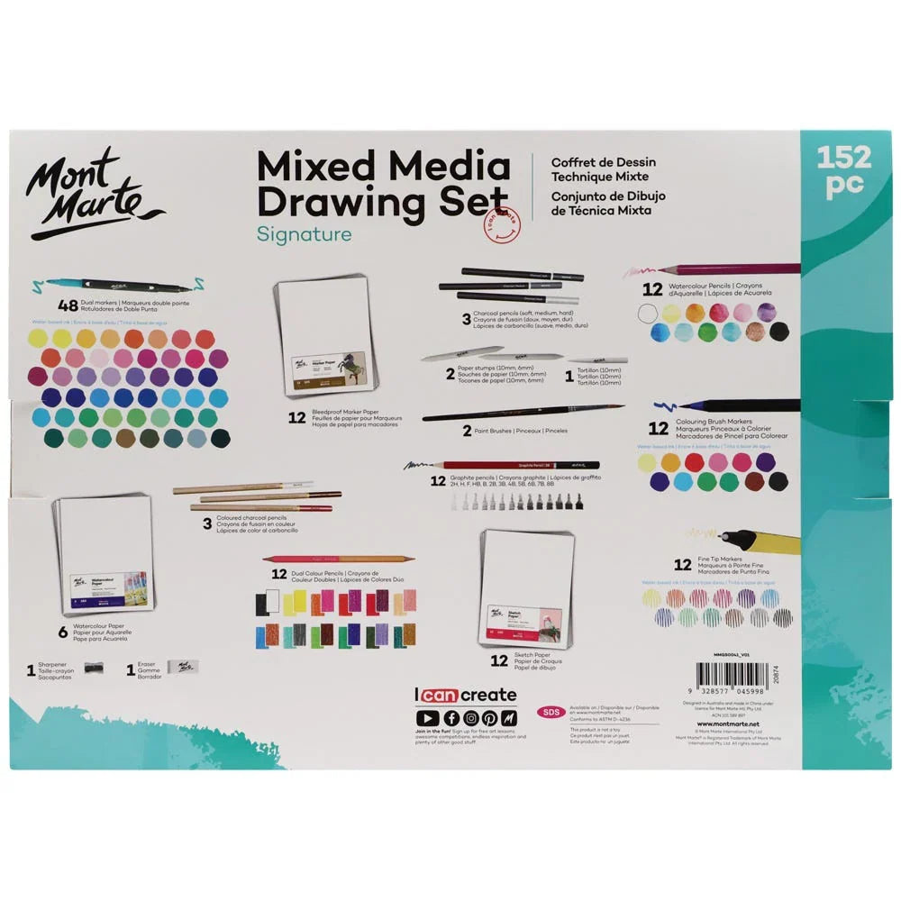 Mont Marte drawing set back of pack