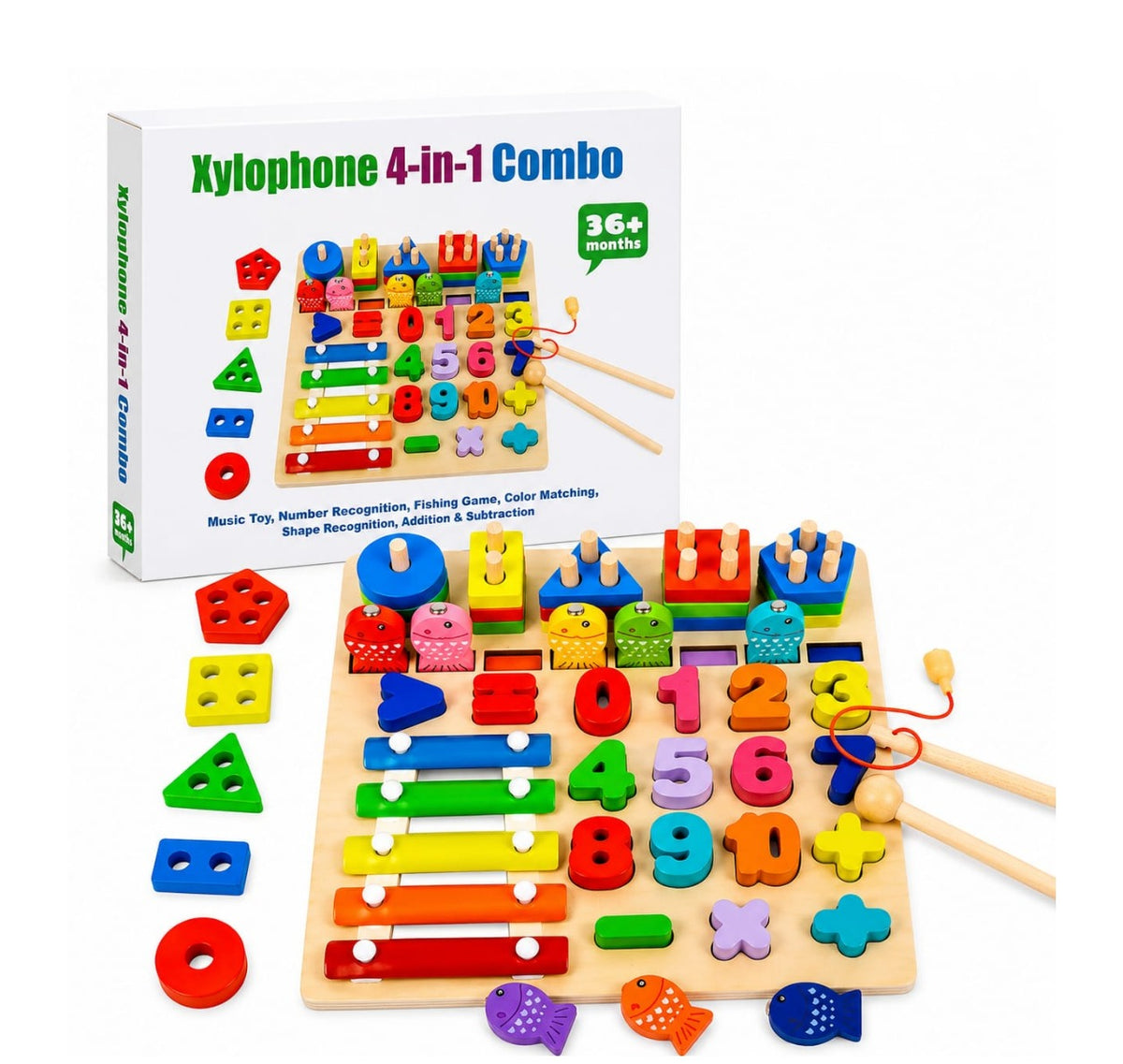 4-in-1 wooden xylophone educational toy for kids