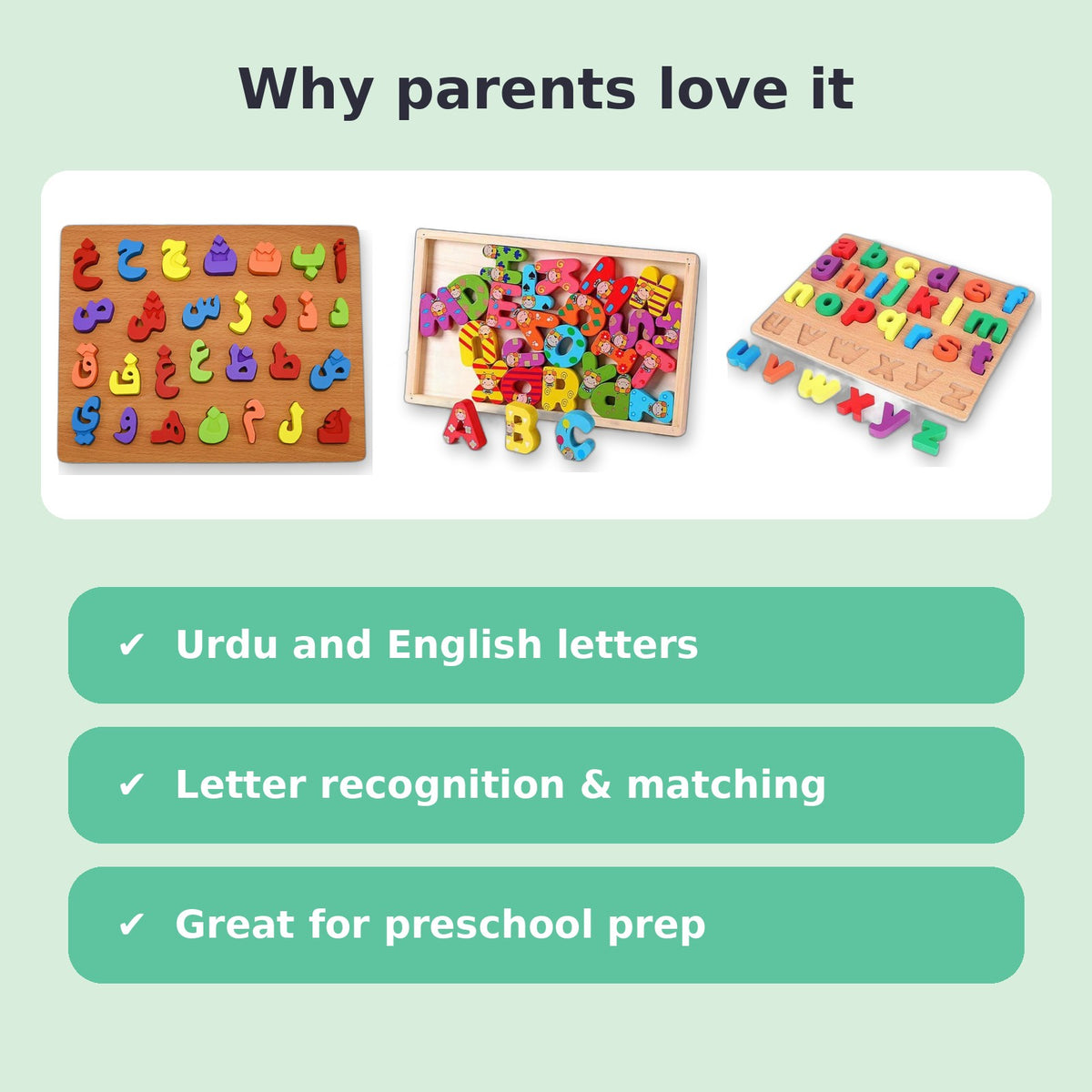 Urdu & English Alphabet Learning Set - benefits