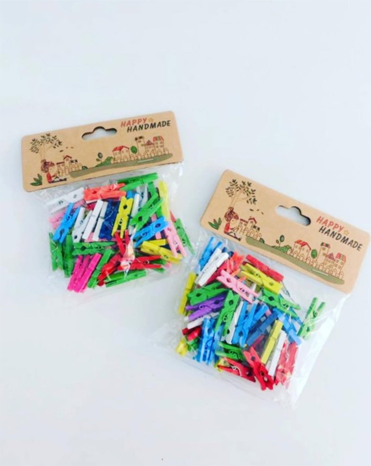 Small Wooden Multicolour Clip