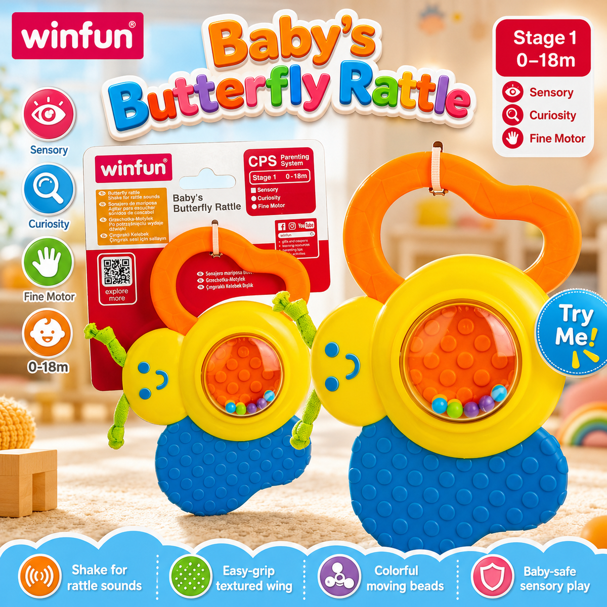 Winfun Butterfly Rattle - main
