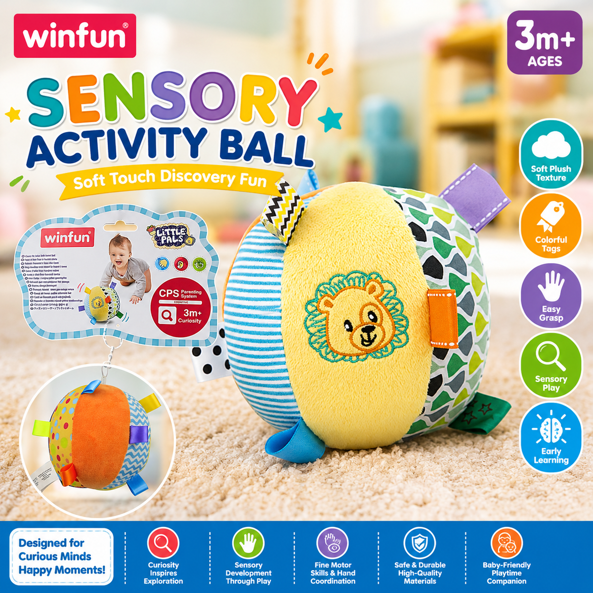 Winfun Lion Soft Rattle Ball