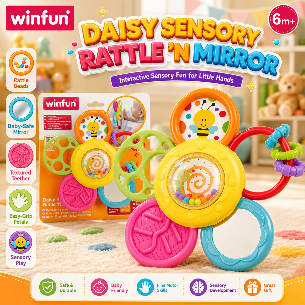 Winfun Daisy Rattle Teether - main