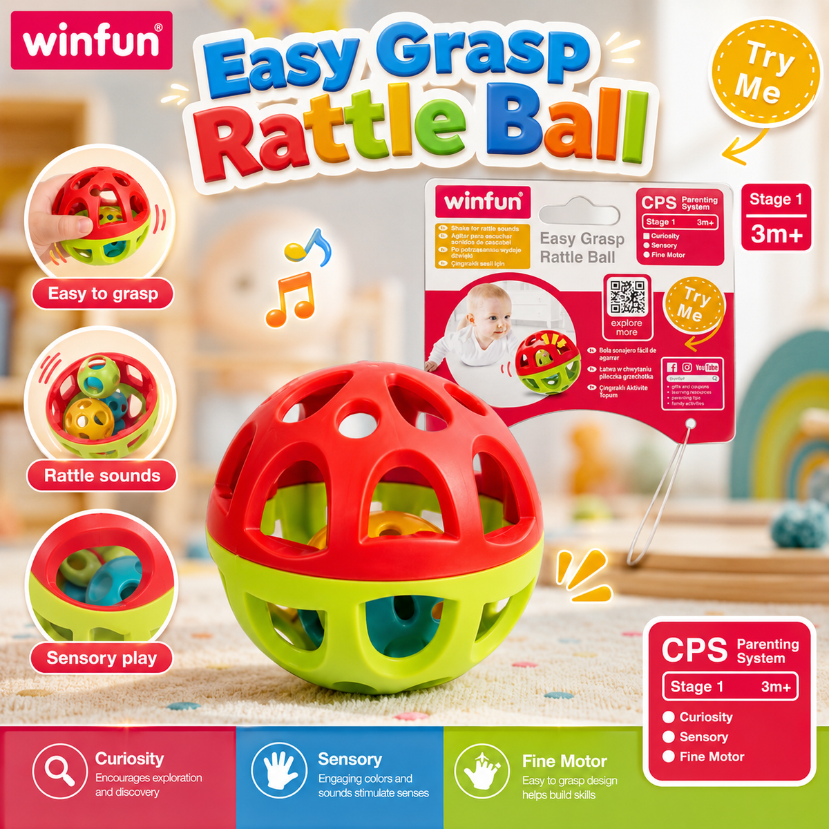 Winfun Grasp Rattle Ball - main