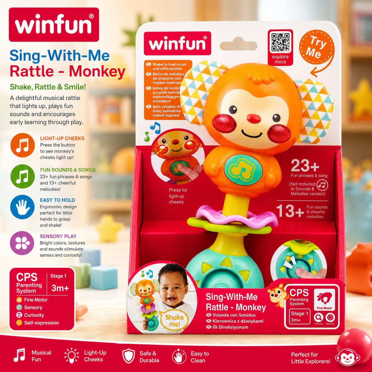 Winfun Rattle Monkey