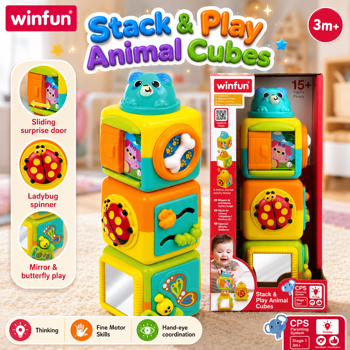 Winfun Stack Play Animal Cubes
